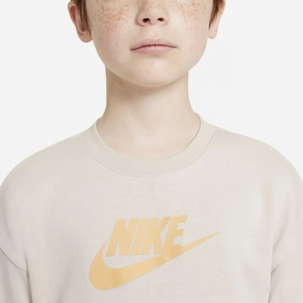 Nike Sweatshirt Kids Large Desert Sand Long Sleeve Crew Neck Pullover GBO156